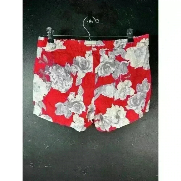 Kut from the Kloth Shorts Womens Size 0 Red Floral Linen Pull On Beachy Boho - Picture 4 of 5
